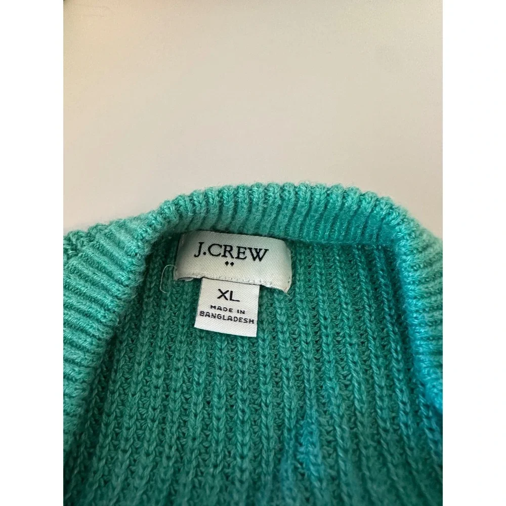 J.Crew Gold Button Raglan Crewneck Sweater in Green | Size XL